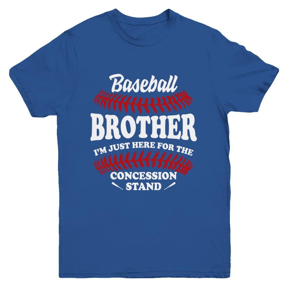 Baseball Brother I'm Just Here For The Concession Stand Youth-Youth Shirt-Youth T-Shirt-Royal