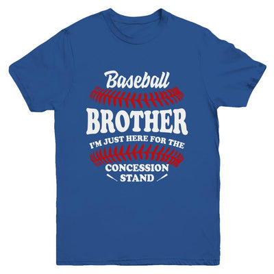 Baseball Brother I'm Just Here For The Concession Stand Youth-Youth Shirt-Youth T-Shirt-Royal