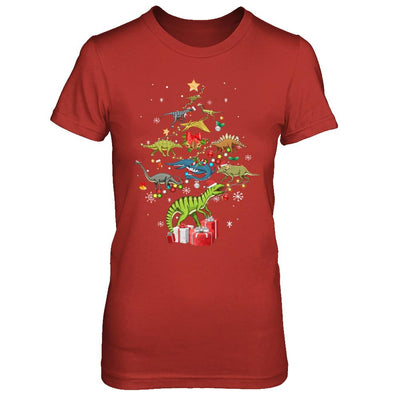 Tree Rex Funny Dinosaur Christmas Tree Kids Gift-T-Shirt & Sweatshirt-Women's T-Shirt-Red