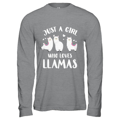 Just A Girl Who Loves Llamas-T-Shirt & Hoodie-Long Sleeve T-Shirt-Sport Grey