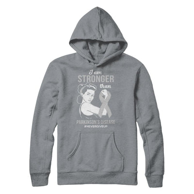 I Am Stronger Than Parkinson's Disease Awareness Support-T-Shirt & Hoodie-Pullover Hoodie-Light Steel
