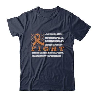 Fight Orange Ribbon US Flag Multiple Sclerosis Awareness-T-Shirt & Hoodie-Classic T-Shirt-Navy