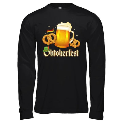 Oktoberfest Beer Pretzel Lederhosen Germany-T-Shirt & Hoodie-Long Sleeve T-Shirt-Black
