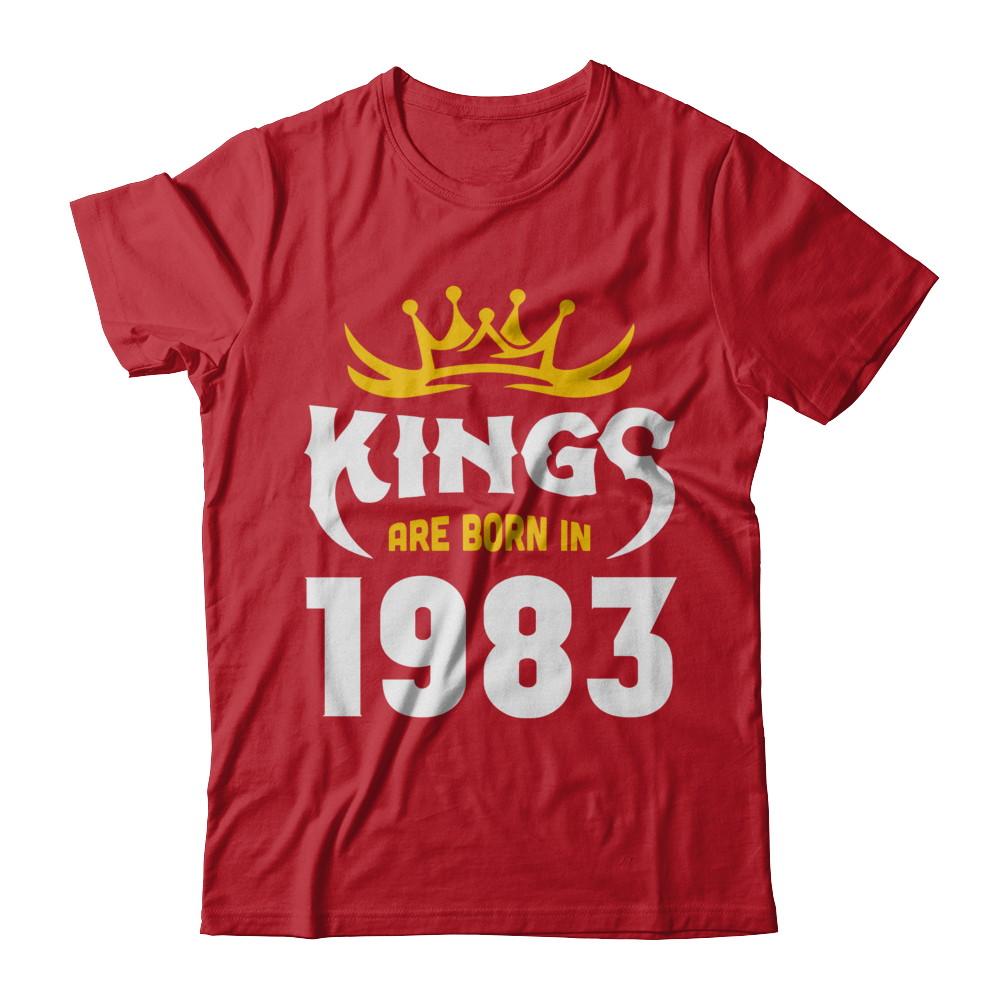 Kings Are Born In 1983 Birthday Gift-T-Shirt & Hoodie-Classic T-Shirt-Red