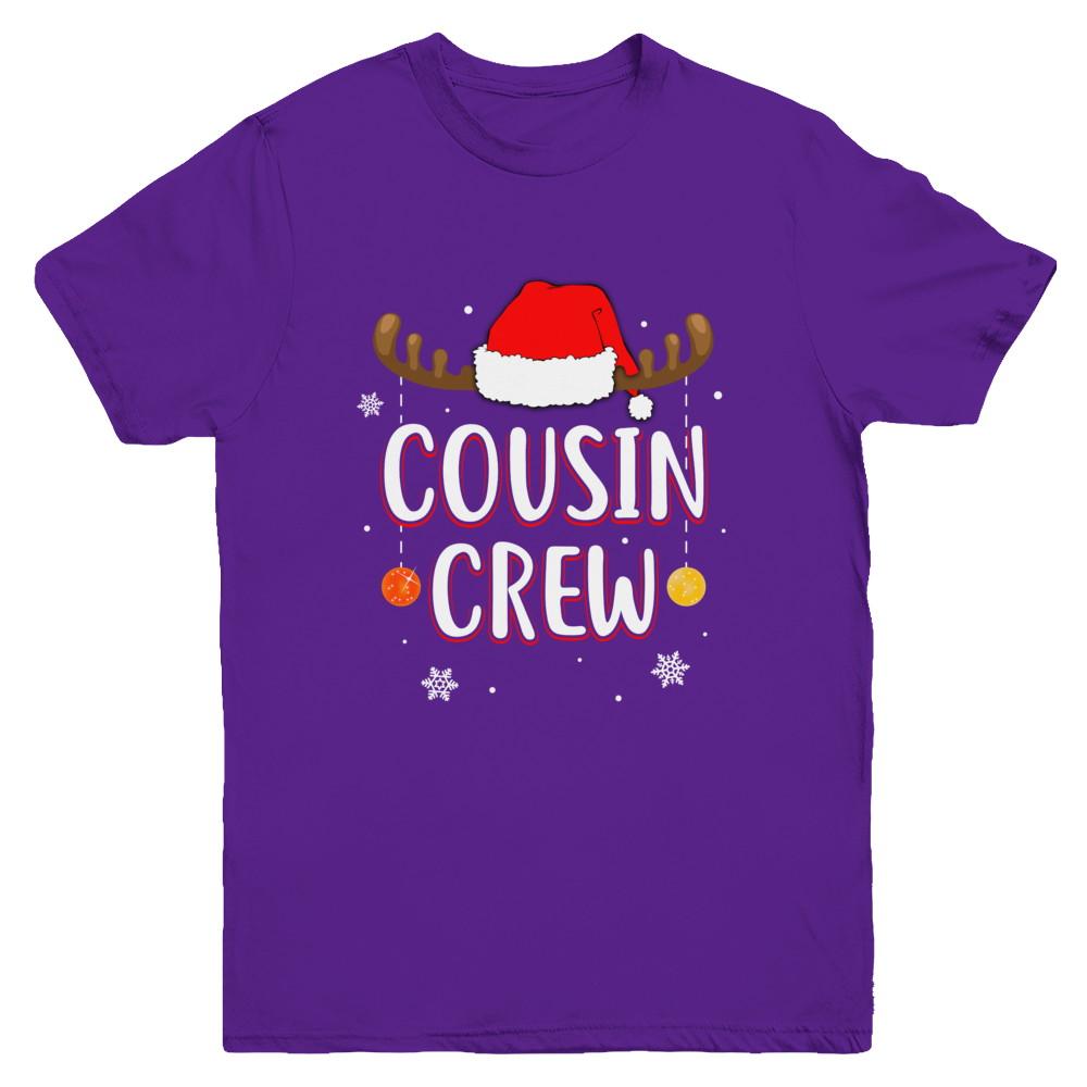 Cousin Crew Reindeer Matching Family Christmas Youth-Youth Shirt-Youth T-Shirt-Purple