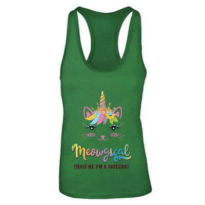 Caticorn Kittycorn Rainbow Meowgical Cat Unicorn Cute-T-Shirt & Tank Top-Women's Ideal Racerback Tank-Kelly Green