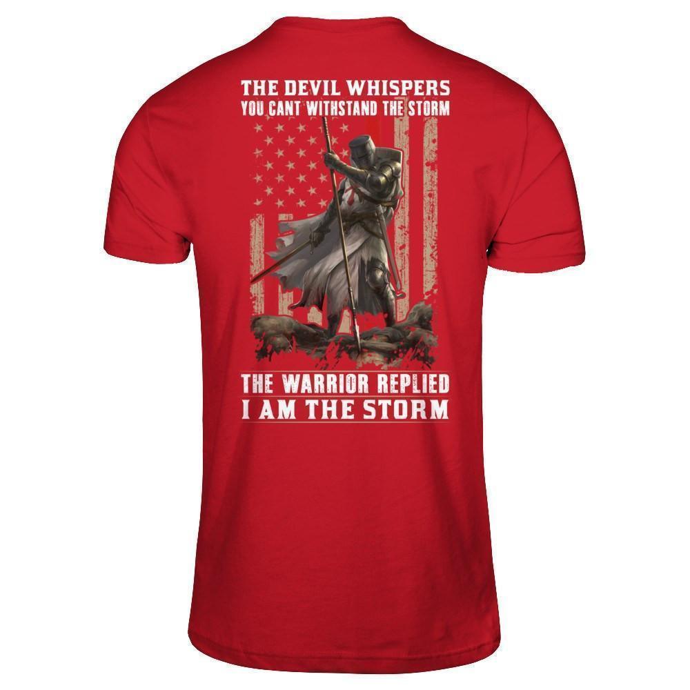 Knight Templar The Devil Whispers You Can't Withstand The Storm-T-Shirt & Hoodie-Classic T-Shirt-Red