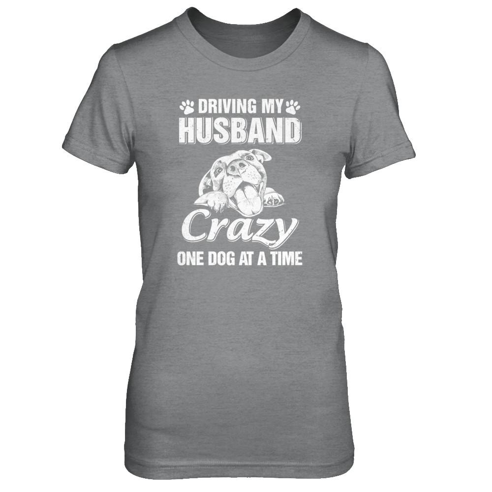 Driving My Husband Crazy One Dog At A Time Car Wife Gift-T-Shirt & Tank Top-Women's T-Shirt-Sport Grey