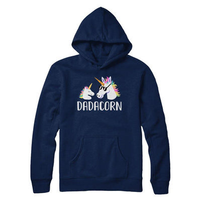 Dadacorn Unicorn Dad And Baby Fathers Day-T-Shirt & Hoodie-Hanes - Heavyweight Pullover Hoodie-Navy
