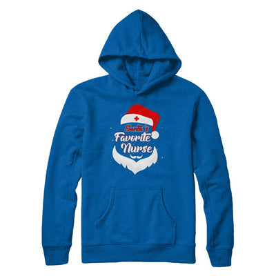 Santa's Favorite Nurse Funny Christmas Nursing-T-Shirt & Hoodie-Pullover Hoodie-Royal