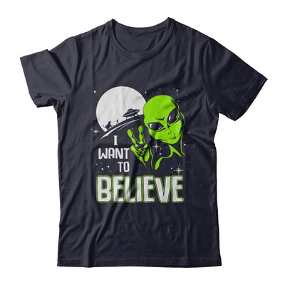 I Want To Believe Alien Ufo-T-Shirt & Hoodie-Premium T-Shirt-Midnight Navy