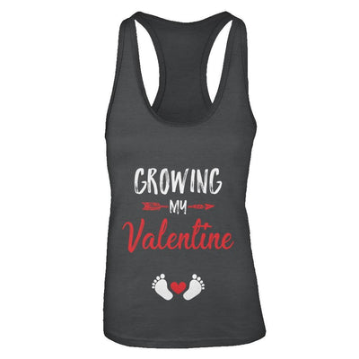 Growing My Valentine Mom Pregnancy Gifts-T-Shirt & Tank Top-Women's Ideal Racerback Tank-Black