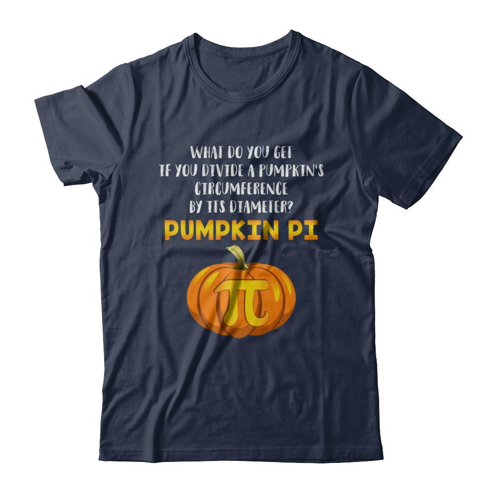 Math Teacher Funny Halloween Pumpkin Pi-T-Shirt & Hoodie-Classic T-Shirt-Navy
