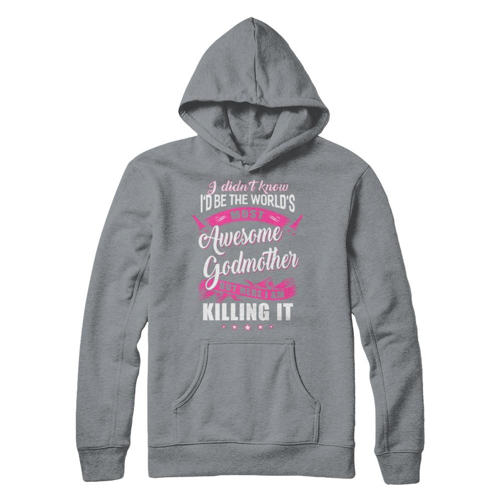 World's Most Awesome Godmother Mothers Day Gift-T-Shirt & Hoodie-Pullover Hoodie-Light Steel