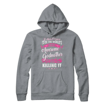 World's Most Awesome Godmother Mothers Day Gift-T-Shirt & Hoodie-Pullover Hoodie-Light Steel