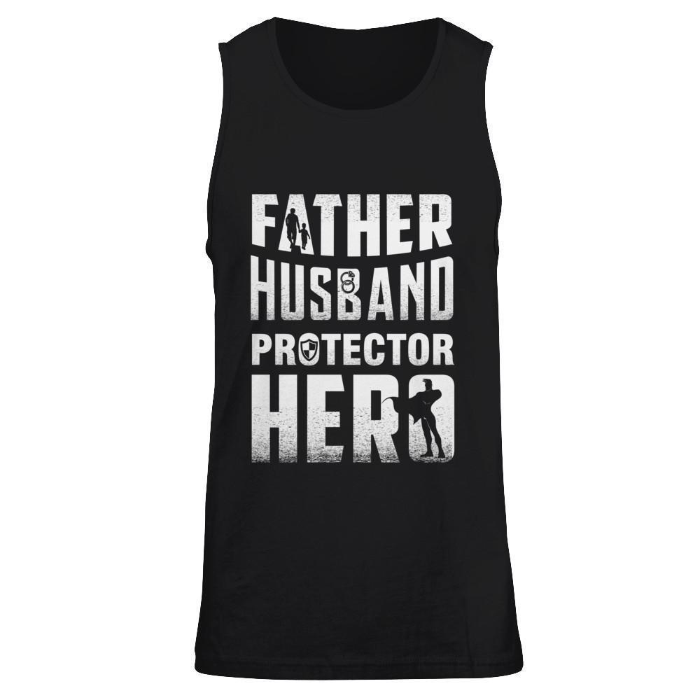 Father Husband Protector Hero-T-Shirt & Hoodie-Unisex Tank-Black