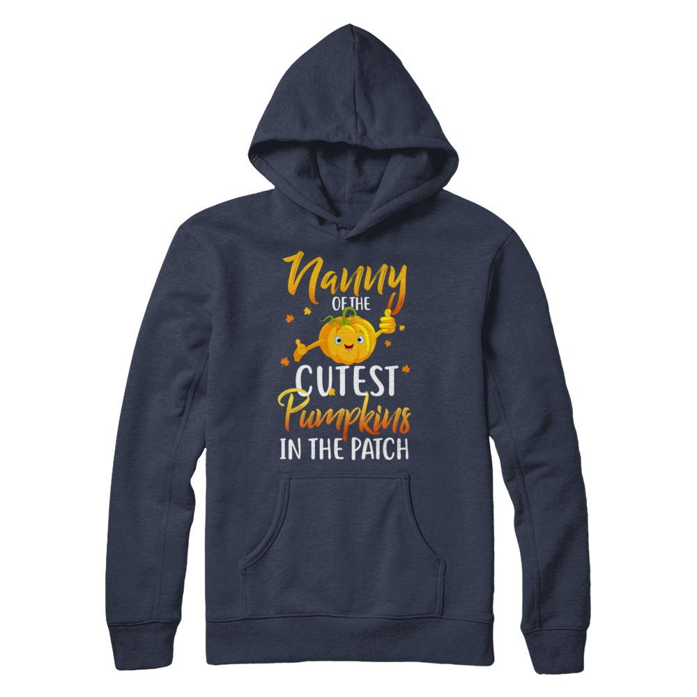 Halloween Nanny Of Cutest Pumpkins In The Patch-T-Shirt & Hoodie-Pullover Hoodie-Navy