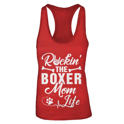 Rockin The Boxer Mom Life-T-Shirt & Tank Top-Women's Ideal Racerback Tank-Red