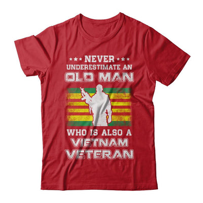 Never Underestimate An Old Man Vietnam Veteran-T-Shirt & Hoodie-Classic T-Shirt-Red