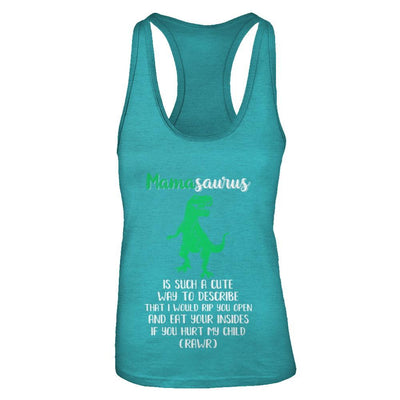 Mamasaurus Saurus Is Such A Cute Way To Describe Mommy Gift-T-Shirt & Tank Top-Women's Ideal Racerback Tank-Tahiti Blue