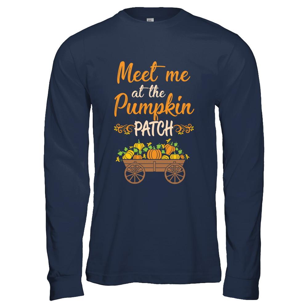 Meet Me At The Pumpkin Patch Halloween Costume-T-Shirt & Hoodie-Long Sleeve T-Shirt-Navy