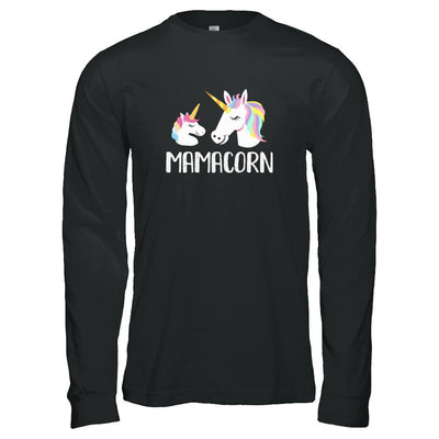 Mamacorn Unicorn Mom And Baby Mothers Day-T-Shirt & Tank Top-Long Sleeve T-Shirt-Black