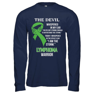 I Am The Storm Support Lymphoma Awareness Warrior Gift-T-Shirt & Hoodie-Long Sleeve T-Shirt-Navy
