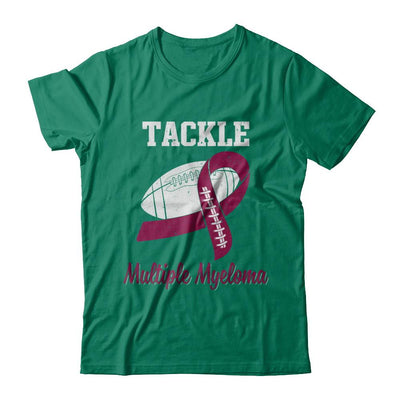 Football Survivor Tackle Burgundy Multiple Myeloma Awareness-T-Shirt & Hoodie-Classic T-Shirt-Kelly Green