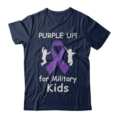 Purple Up For Month Of The Military Kids-T-Shirt & Hoodie-Classic T-Shirt-Navy