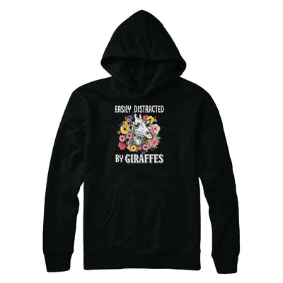 Easily Distracted By Giraffes-T-Shirt & Tank Top-Pullover Hoodie-Black