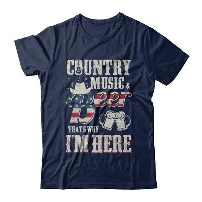 Country Music And Beer That's Why I'm Here-T-Shirt & Hoodie-Classic T-Shirt-Navy