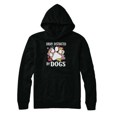 Easily Distracted By Dogs-T-Shirt & Tank Top-Pullover Hoodie-Black