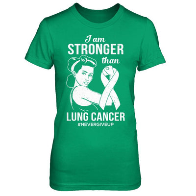 I Am Stronger Than Lung Cancer Awareness Support-T-Shirt & Hoodie-Women's T-Shirt-Irish Green