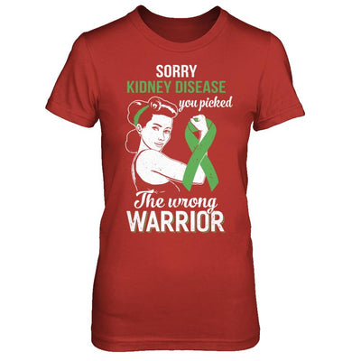 Sorry Kidney Disease You Picked The Wrong Warrior Kidney Disease-T-Shirt & Hoodie-Women's T-Shirt-Red