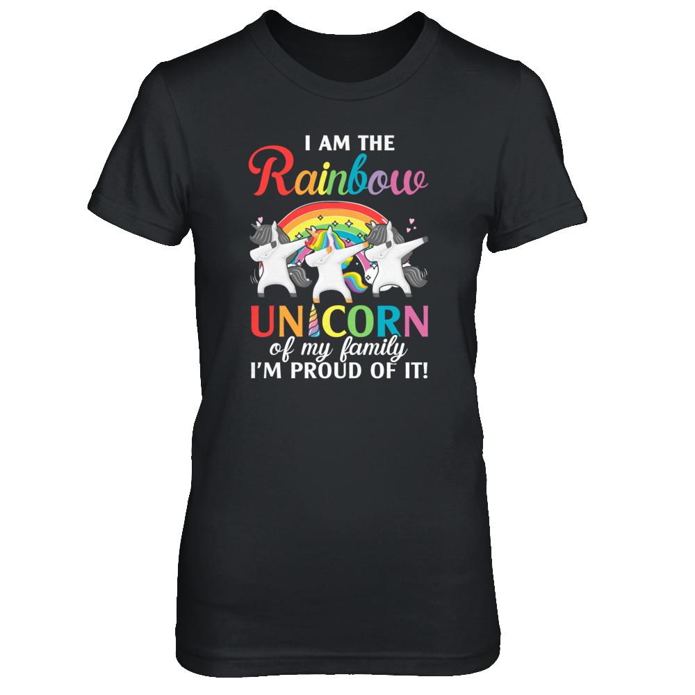 I Am The Rainbow Unicorn Of My Family Lesbian LGBT-T-Shirt & Tank Top-Women's T-Shirt-Black