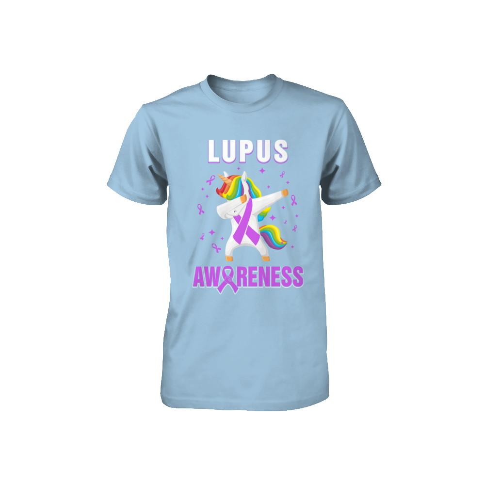 Inspirational Lupus Awareness Unicorn Support Youth-Youth Shirt-Toddler T-Shirt-Light Blue