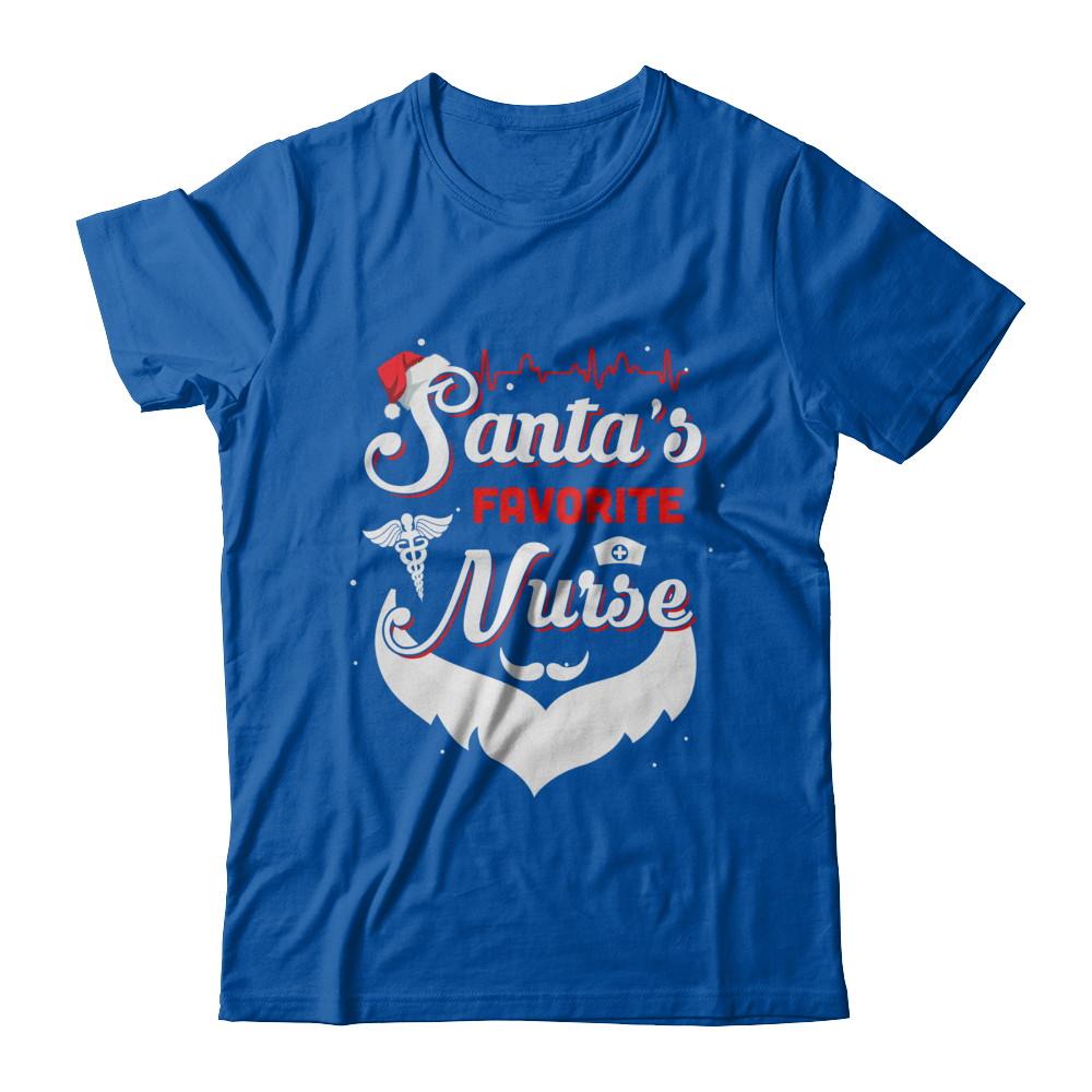 Nursing Santa's Favorite Nurse Christmas-T-Shirt & Hoodie-Premium T-Shirt-Royal