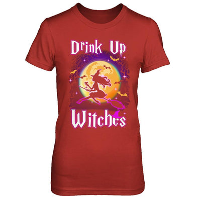 Drink Up Witches Funny Halloween-T-Shirt & Hoodie-Women's T-Shirt-Red