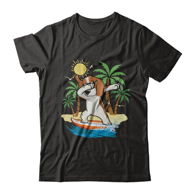 Summer Vacation Dabbing Beagle Surfing Surfboard Gift-T-Shirt & Hoodie-Classic T-Shirt-Black