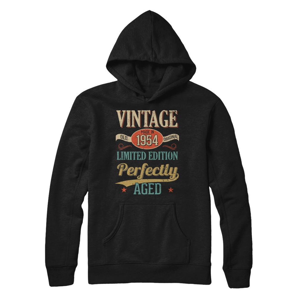 Vintage Premium Made In 1954 65Th Birthday Gift-T-Shirt & Hoodie-Pullover Hoodie-Black