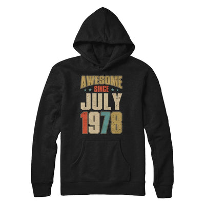 Vintage Retro Awesome Since July 1978 43th Birthday-T-Shirt & Hoodie-Pullover Hoodie-Black