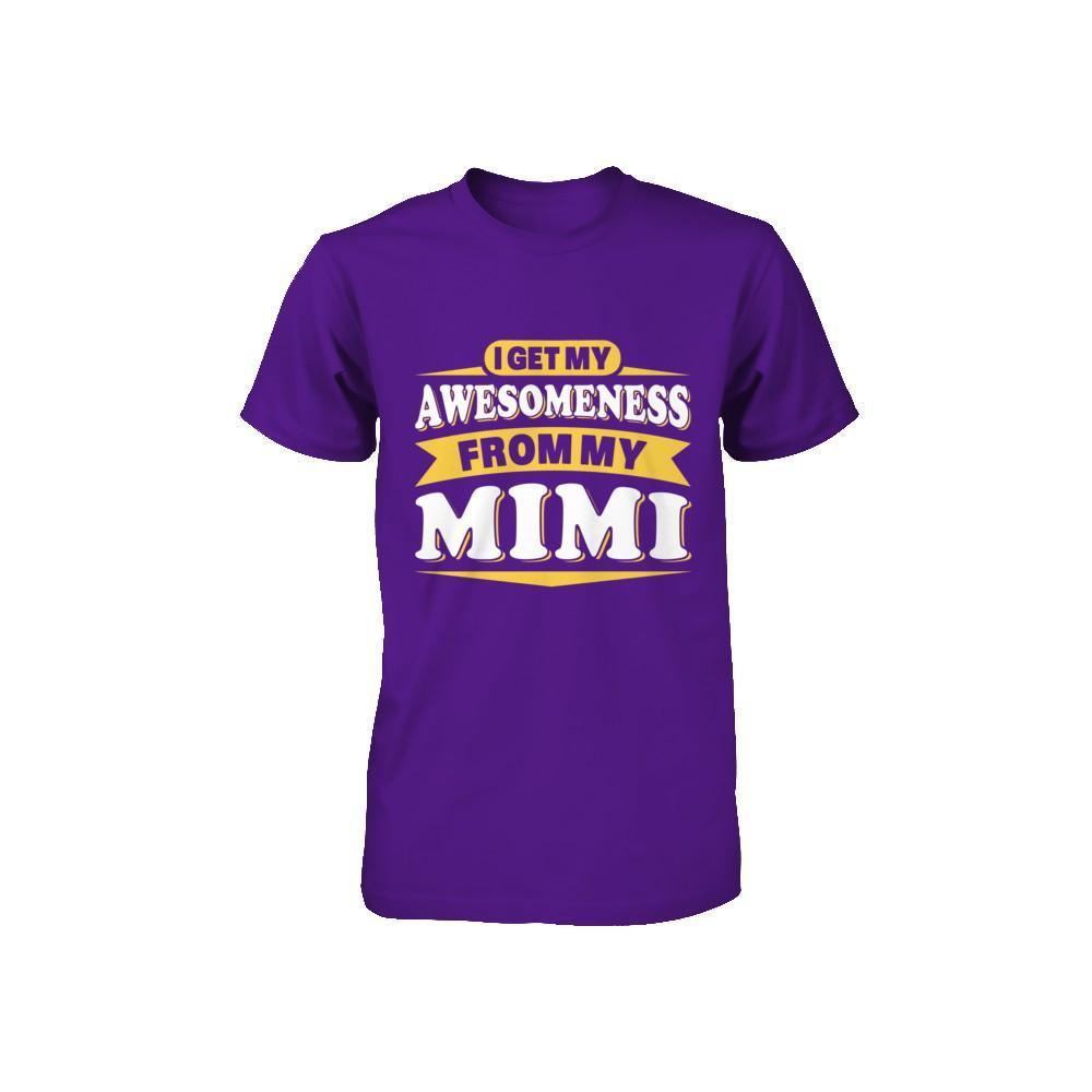 I Get My Awesomeness From My Mimi Youth-Youth Shirt-Youth T-Shirt-Team Purple
