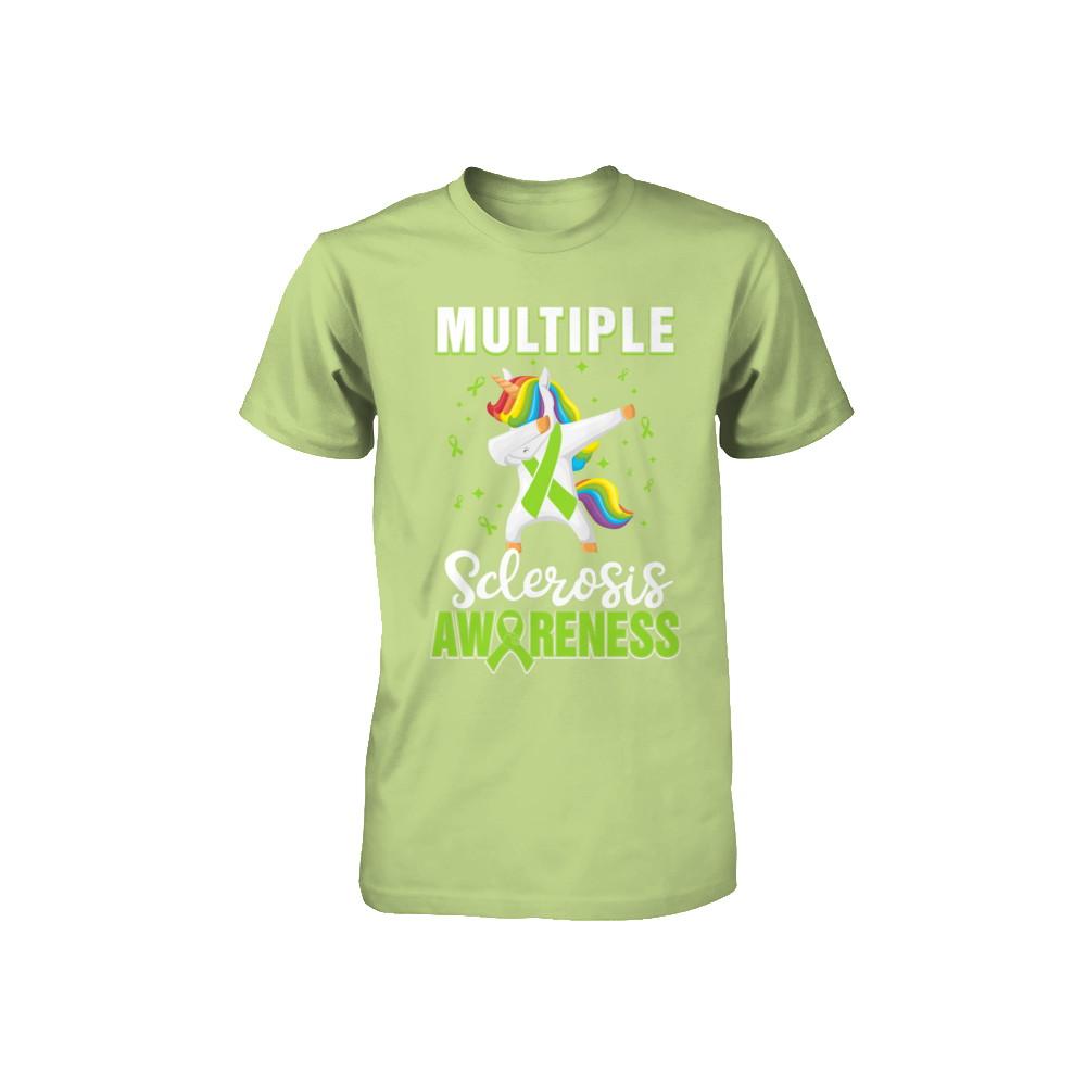 Inspirational Multiple Sclerosis Awareness Unicorn Support Youth-Youth Shirt-Toddler T-Shirt-Key Lime
