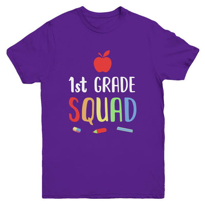 1st Grade Squad Back To School Teacher First Grade Youth-Youth Shirt-Youth T-Shirt-Purple