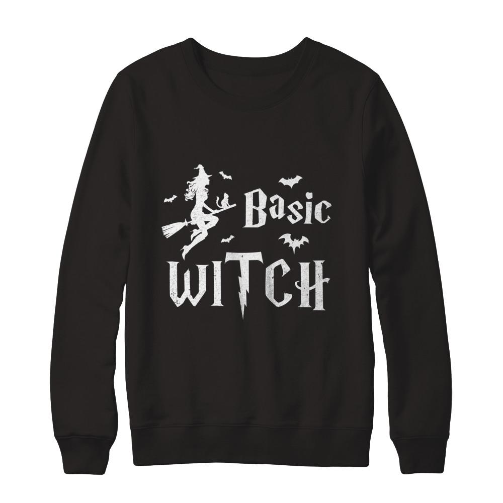 Basic Witch Halloween-T-Shirt & Sweatshirt-Crewneck Sweatshirt-Black