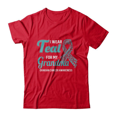 I Wear Teal For My Grandma Ovarian Cancer Awareness-T-Shirt & Hoodie-Premium T-Shirt-Red