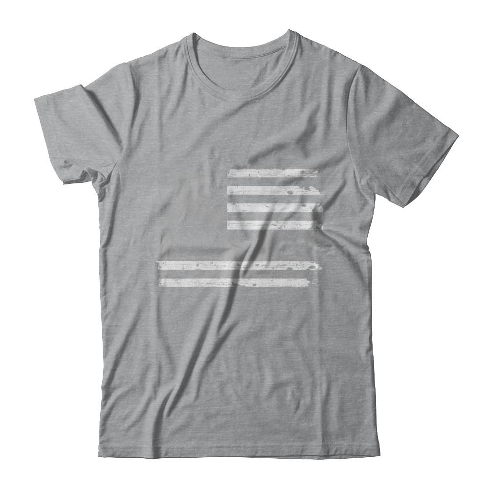 Fight Gray Ribbon US Flag Brain Cancer Awareness-T-Shirt & Hoodie-Classic T-Shirt-Sport Grey