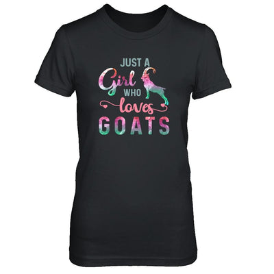 Just A Girl Who Loves Goats Goat Lover-T-Shirt & Tank Top-Women's T-Shirt-Black
