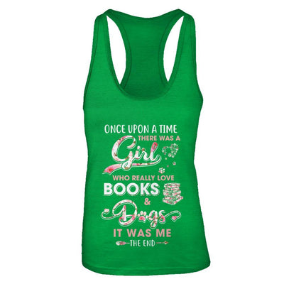 There Was A Girl Who Really Loved Books And Dogs-T-Shirt & Tank Top-Women's Ideal Racerback Tank-Kelly Green