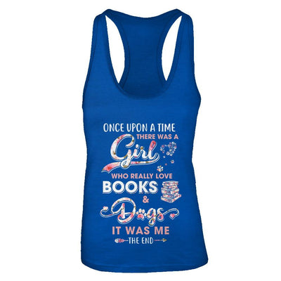 There Was A Girl Who Really Loved Books And Dogs-T-Shirt & Tank Top-Women's Ideal Racerback Tank-Royal